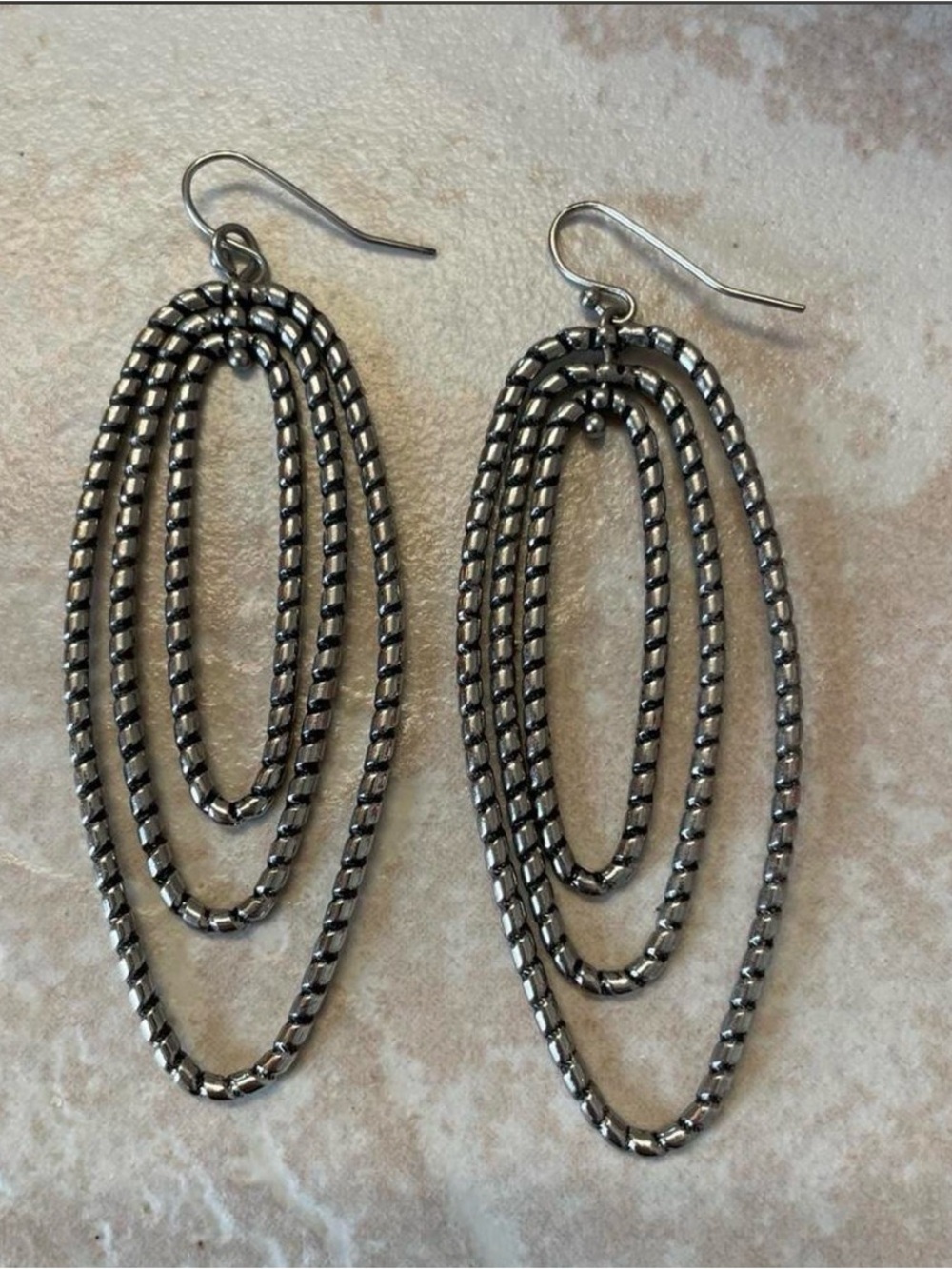 Silver Multi-Loop Dangle Earrings - Women Jewelry